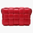 Bottega Veneta Padded Intreccio Cassette Crossbody Red