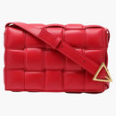 Bottega Veneta Padded Intreccio Cassette Crossbody Red