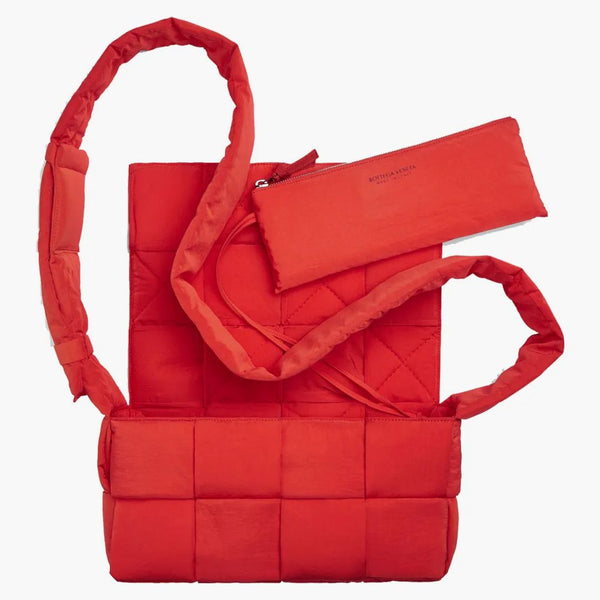 Bottega Veneta Padded Tech Cassette Tomato