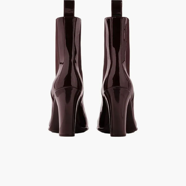 Bottega Veneta Patent Leather Ankle Boot Brown (women's)