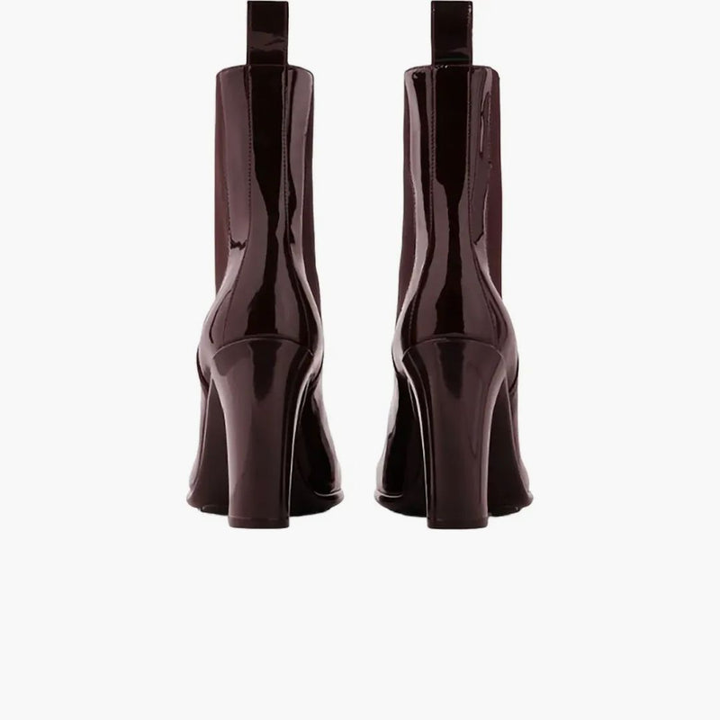 Bottega Veneta Patent Leather Ankle Boot Brown (women's)