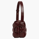 Bottega Veneta Pleats Intreccio Cassette Brick Shoulder Bag Barolo