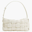 Bottega Veneta pliegues Intreccio Cassette Brick Shoulder Bag White