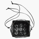 Bottega Veneta Pleats Intreccio Cassette Bucket Crossbody Bag Small Black