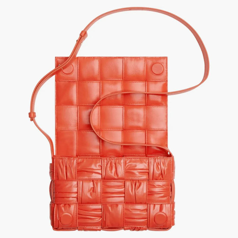 Bottega Veneta Pleats Intreccio Cassette Crossbody Bag Sunburst