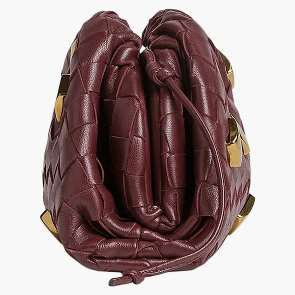 BOTTEGA Veneta Pouch Mini Metallic Ogracement Barolo