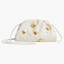 Bottega Veneta Pouch Mini Metallic Embellishment Chalk