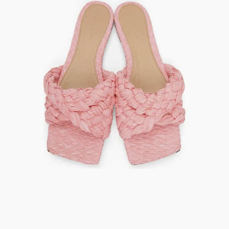 Bottega Veneta Raffia Stretch Flat Sandals Blossom (women's)