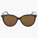 Bottega Veneta Round-frame Acetate Sunglasses Shiny Dark Havana/dark Espresso (bv0119s-30001112-004)