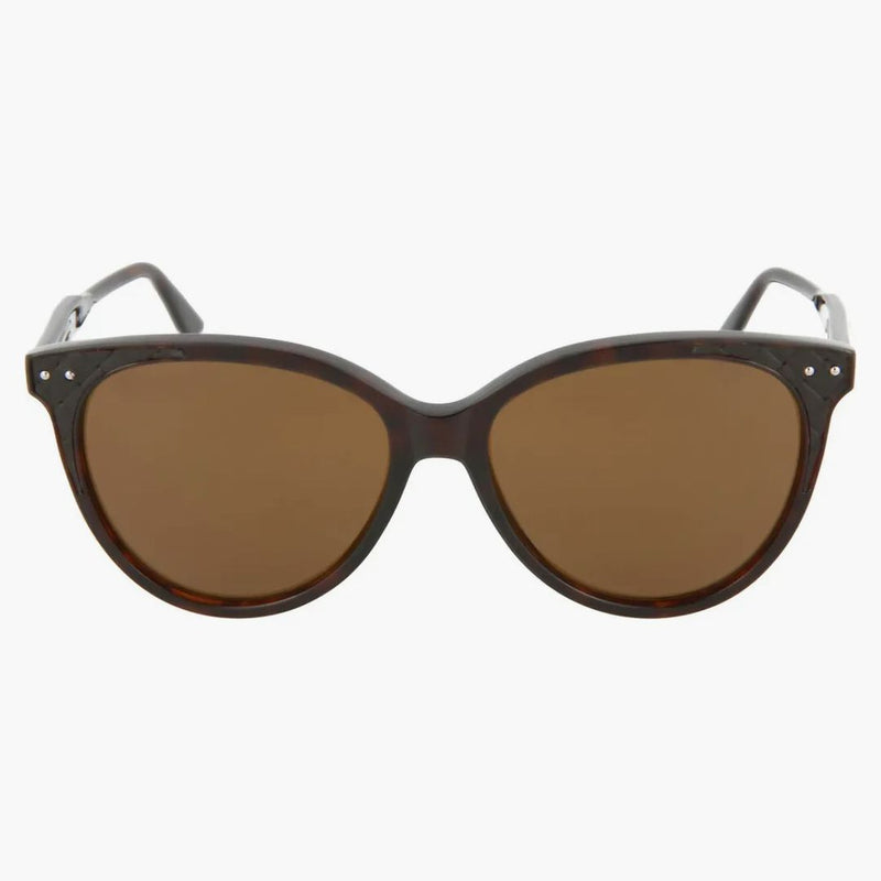 Bottega Veneta Round-Frame Acetate Solglasögon Glänsande Dark Havanna/Dark Espresso (BV0119S-3000112-004)