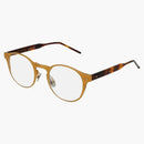 Bottega Veneta Round-Frame Aluminum Sunglasses Bronze/Havana/Transparent (BV0180o-30002475-003)