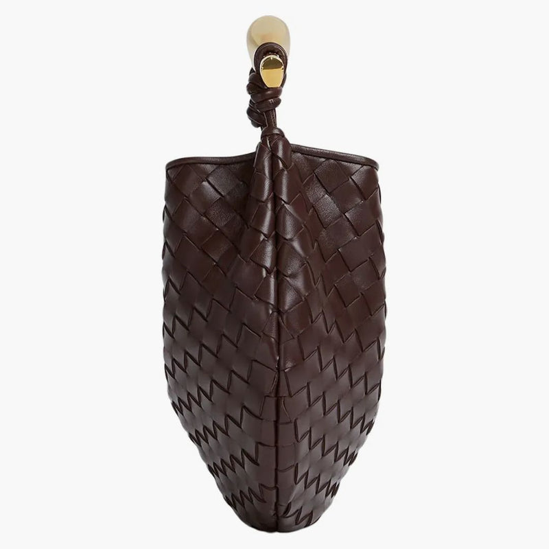 Bottega Veneta Sardine Intrecciato Top Handle Small Bitter Chocolate