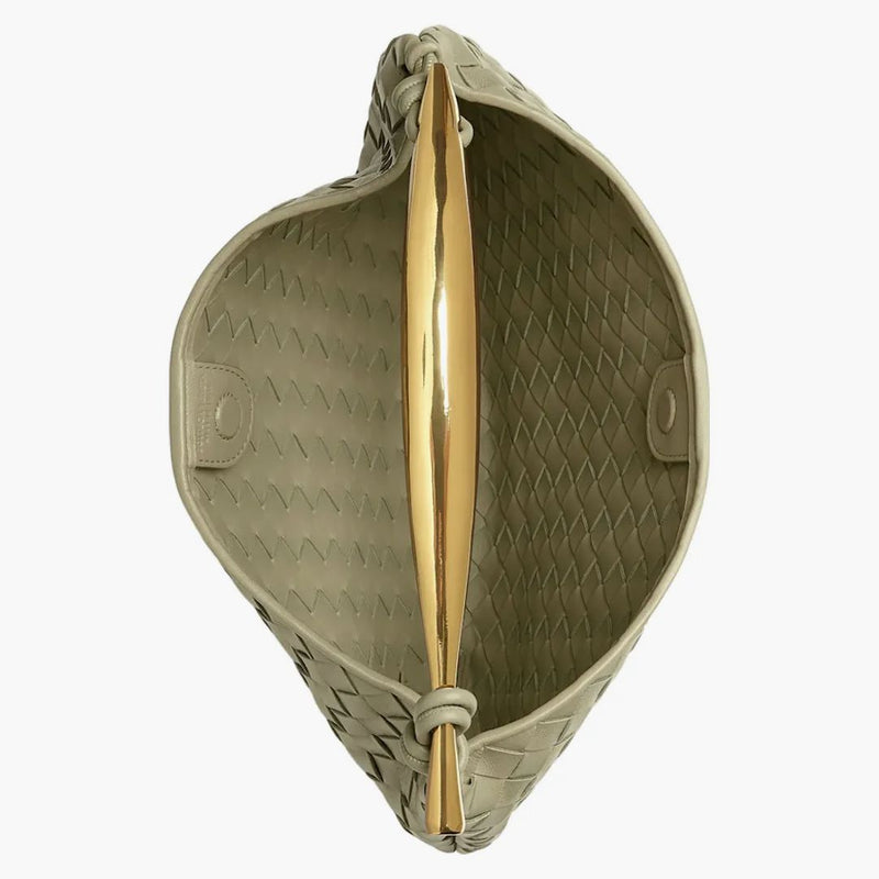 Bottega Veneta Sardine Intrecciato Top Handle Small Travertine