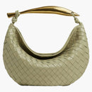 Bottega Veneta Sardine Intrecciato Top maniglia piccola travertino