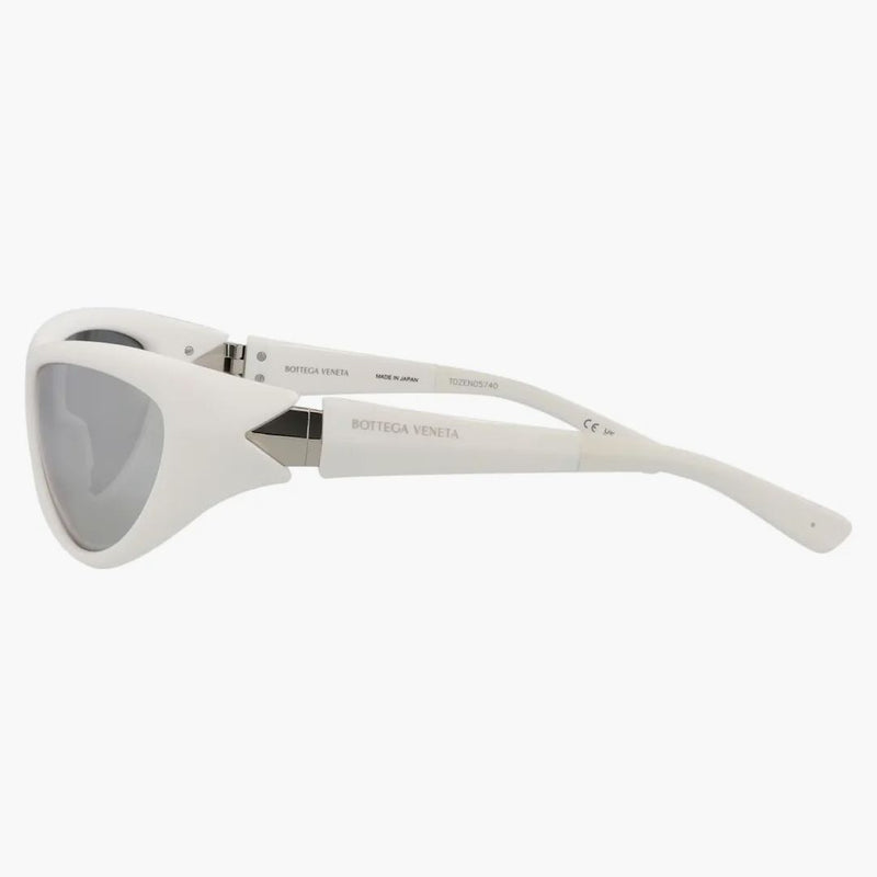 Bottega Veneta Shield Wrap Omplasi da sole bianco/bianco/argento (BV1247S-30014486-005)