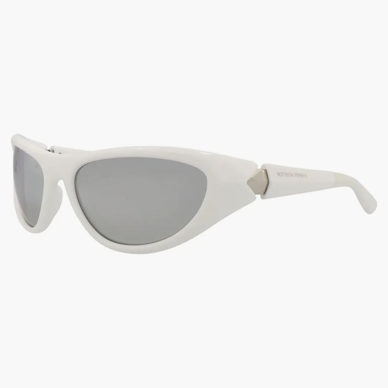 Bottega Veneta Shield Wrap Omplasi da sole bianco/bianco/argento (BV1247S-30014486-005)