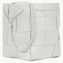 Bottega Veneta Small Cassette Bucket Bag White