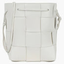 Bottega Veneta Small Cassette Bucket Bag White