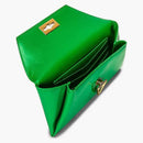 Bottega Veneta Small Point Lock Clutch Bag Green