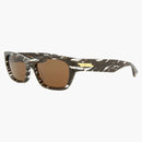 Bottega Veneta Square Rectangle Sunglasses Brown/Brown (BV1143S-30013129-003)
