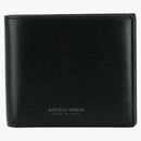 Bottega Veneta Logotipo estampado Bifold Billet Negro/Plata
