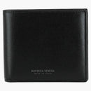 Bottega Veneta Logotipo estampado Bifold Billet Negro/Plata