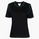 Bottega Veneta Stitch Detailed Crewneck T-shirt Black