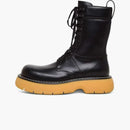 Bottega Veneta The Bounce Leather Lace Up Ankle Boot Black Yellow