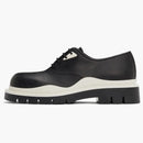 Bottega Veneta Tire Lace Up Leather Shoe Black Ivory