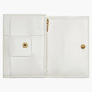 Bottega Veneta Tri-Fold Zip Wallet Intreccio Chalk