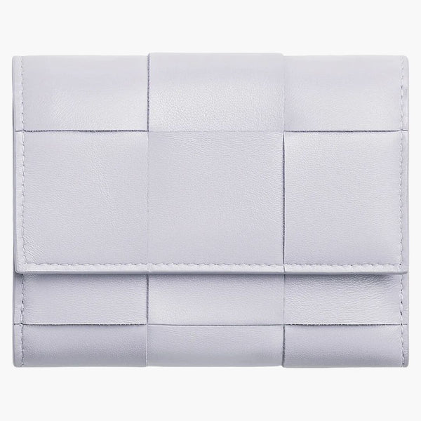 Bottega Veneta Tri-fold Zip Wallet Intreccio Mirth Washed