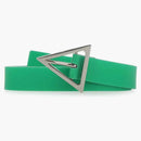 Bottega Veneta Triangle Logo Buckle Rubber Belt Green