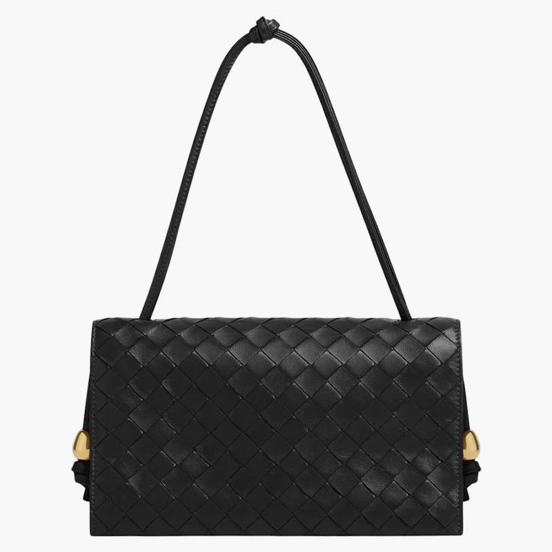 Bottega Veneta Trio Intreccio Pouch na popruhu mini černé