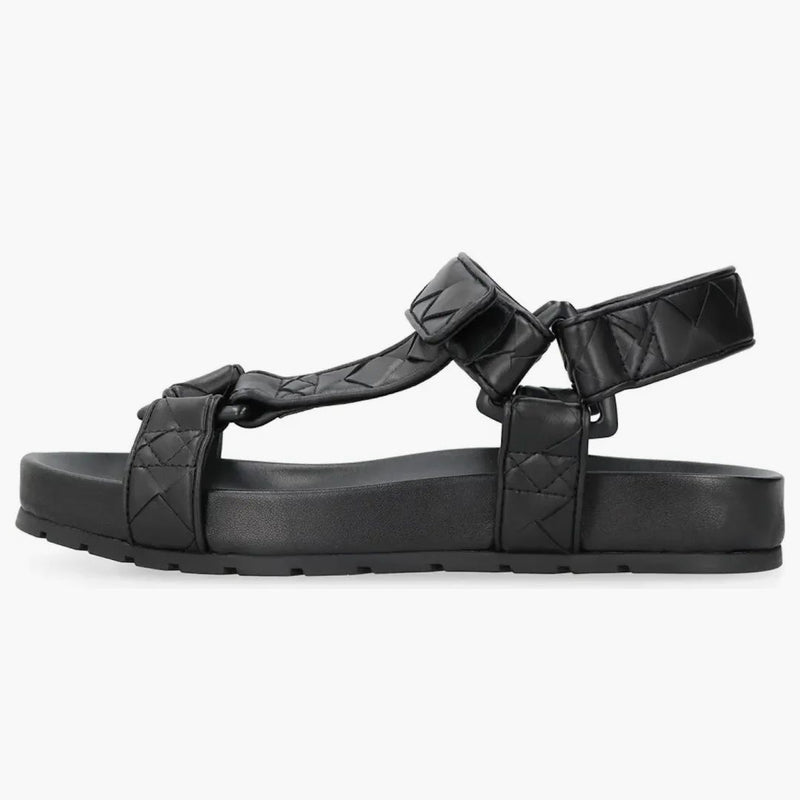 Bottega Veneta Trip Slingback Sandals Black Leather (Dámské)