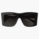 Bottega Veneta Visor Recycled Acetate Square Sunglasses Black/Gray (756333V2Q301049)