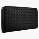 Bottega Veneta Wallet Intrecciato Zip Black
