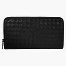 Bottega Veneta Wallet Intrecciato Zip Black
