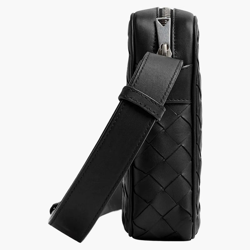 Bottega Veneta Ziped Phone Pouch Intrecciato Black
