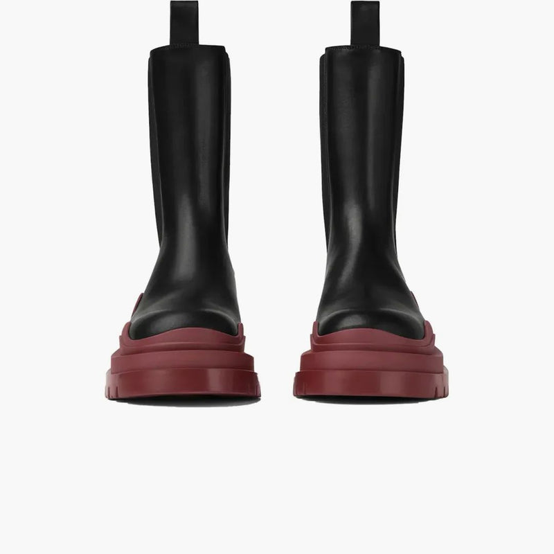 Bottega Venetta Tire Boot Black Maroon