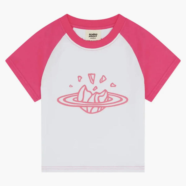 Broken Planet Baby Tee Snow White/Pink