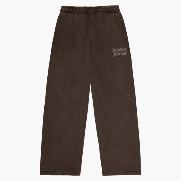 Broken Planet Basics Wide Leg Sweatpants Washed Mocha Brown