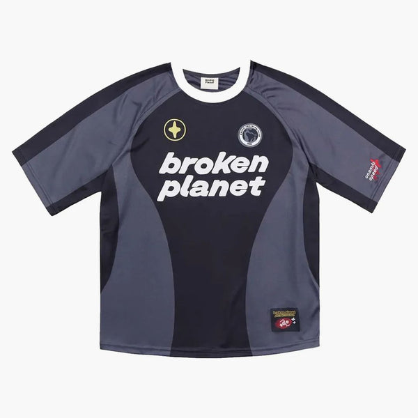 Jersey de fútbol de planeta roto negro/gris