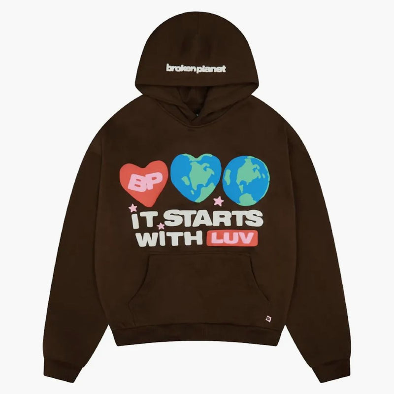 Pianeta rotto Inizia con Luv Hoodie Mocha Brown