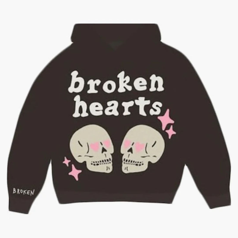 Broken Planet Broken Hearts Hoodie Dark Brown