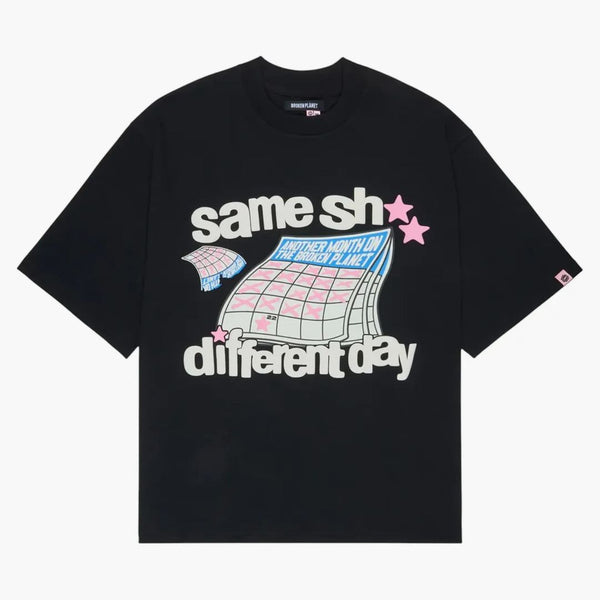 Broken Planet Market Different Day T Shirt Midnight Black