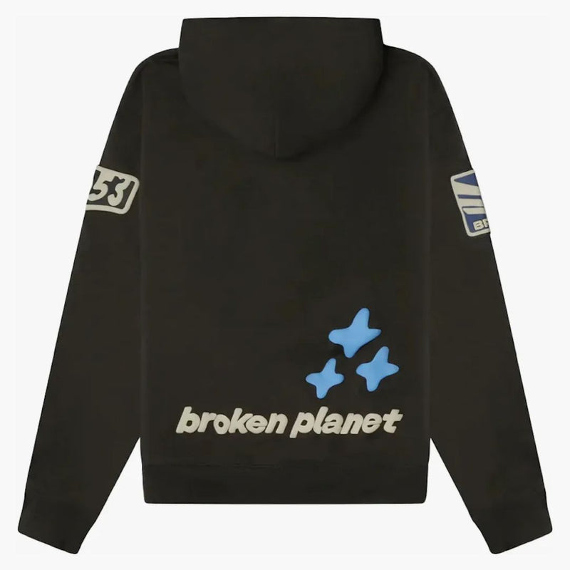 Trasig planet fly till den framtida hoodie sot svart