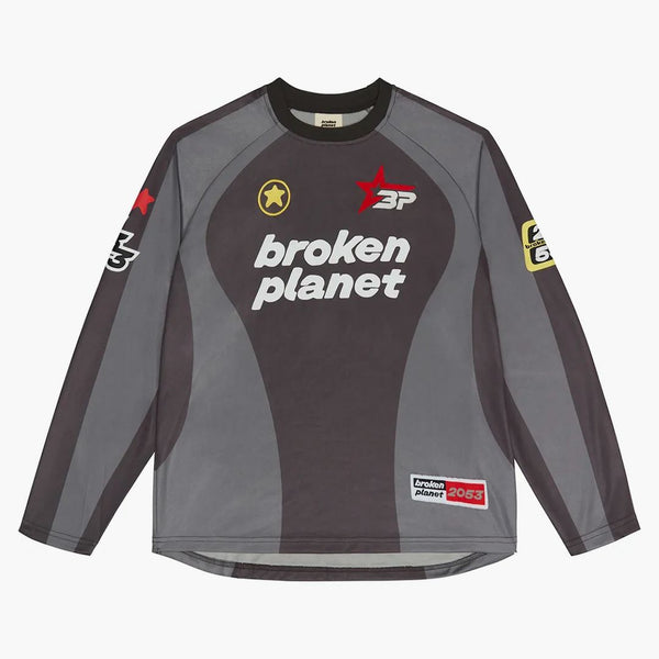 Broken Planet Football Long Sleeve Tea Black/Gray