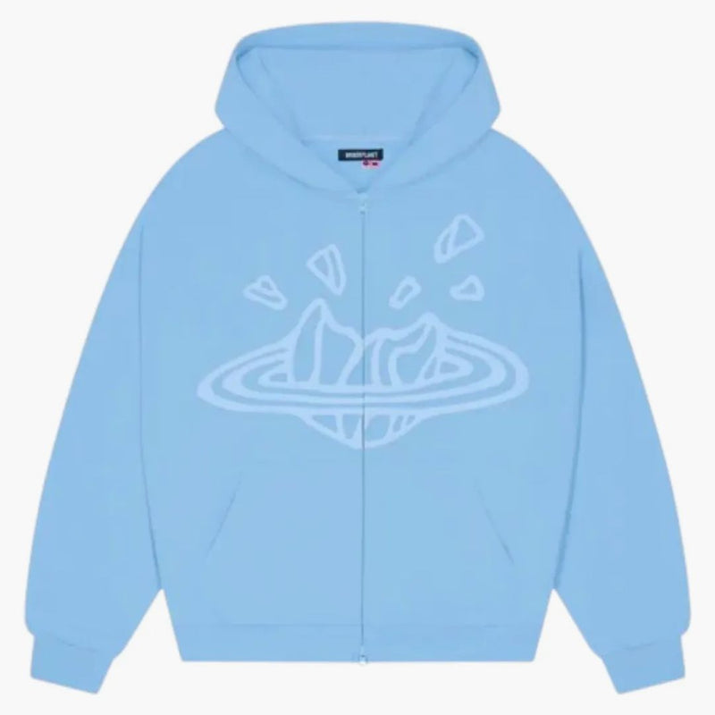 Broken Planet Market Sky Blue Zip Up Hoodie Sky Blue