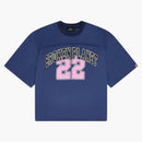 Pianeta rotto mesh maglia blu