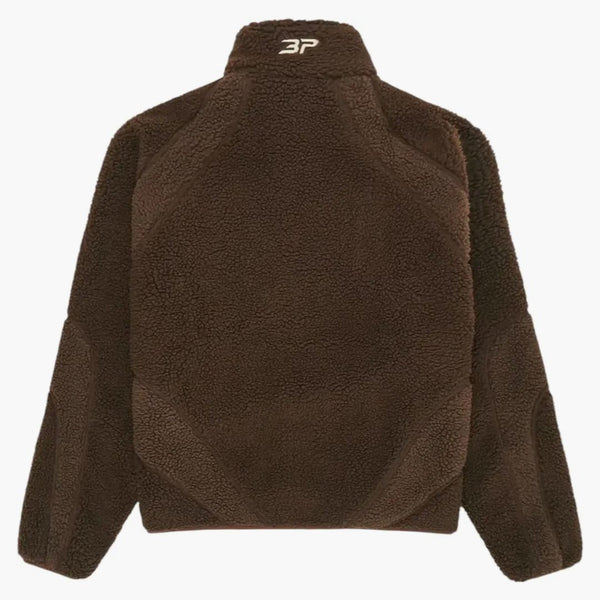 Broken Planet Polar Fleece Zip Up Crew Mocha Brown